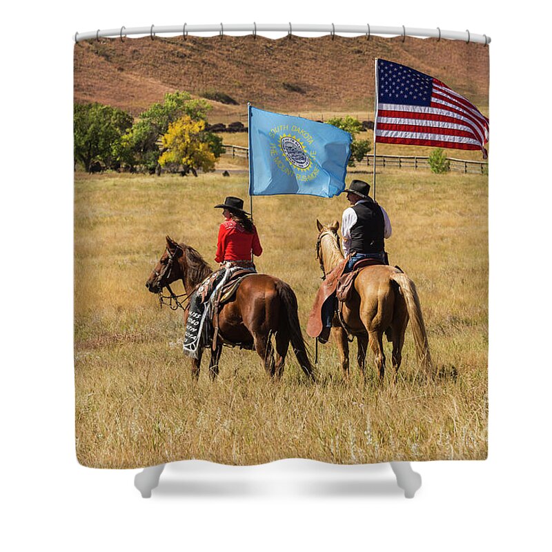 South Dakota Shower Curtain featuring the photograph State and Country by Steve Triplett