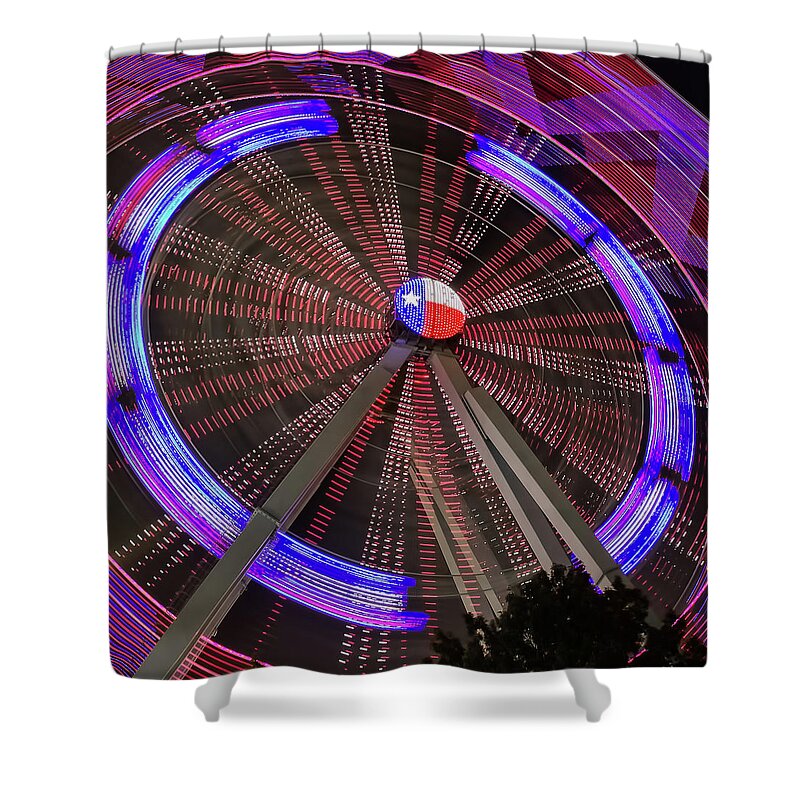 State Fair Of Texas Shower Curtain featuring the photograph State Fair of Texas Ferris Wheel by Robert Bellomy