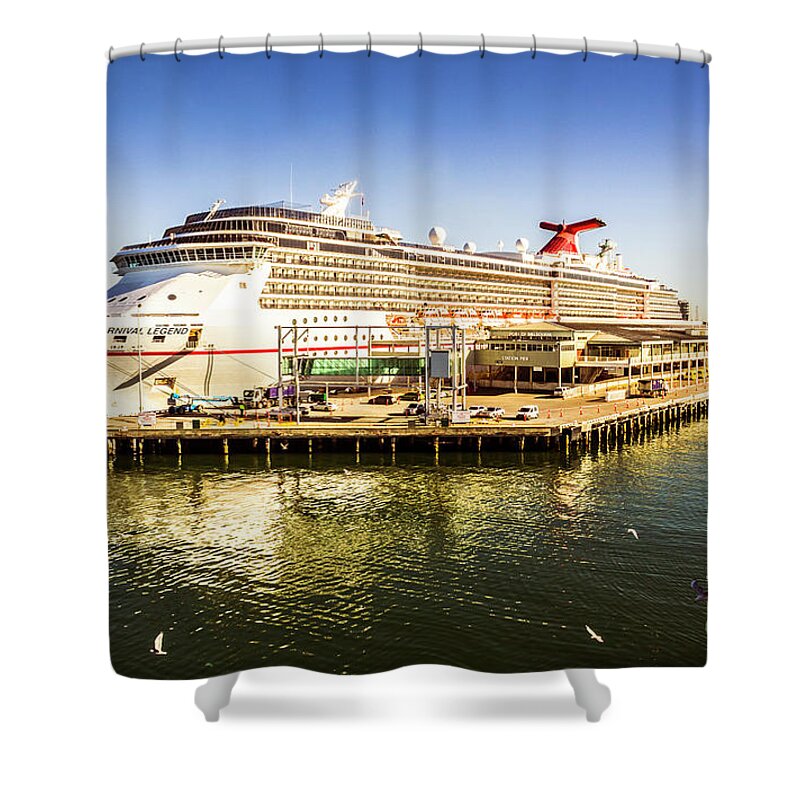 Sea Shower Curtain featuring the photograph Station Pier Cruise by Jorgo Photography