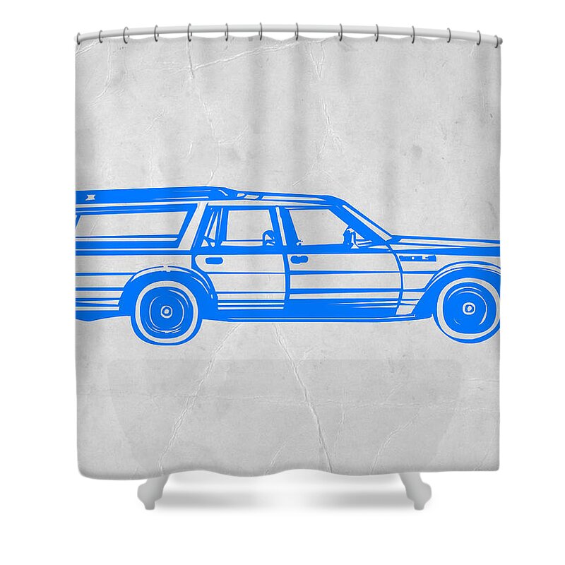 Station Wagon Shower Curtain featuring the painting Station Wagon by Naxart Studio