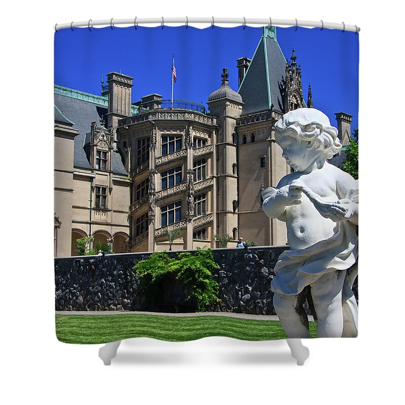 Biltmore House Shower Curtain featuring the photograph Statue at Biltmore House by Jill Lang