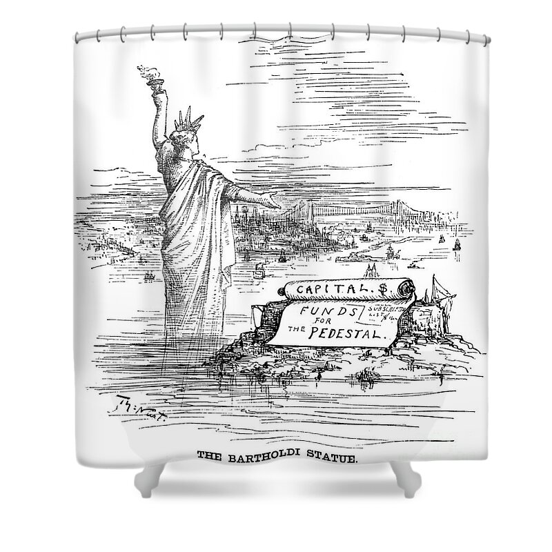 1884 Shower Curtain featuring the photograph Statue Of Liberty Cartoon by Granger