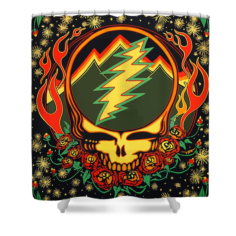 Grateful Dead Shower Curtain featuring the digital art Steal Your Face Special Edition by The Steal