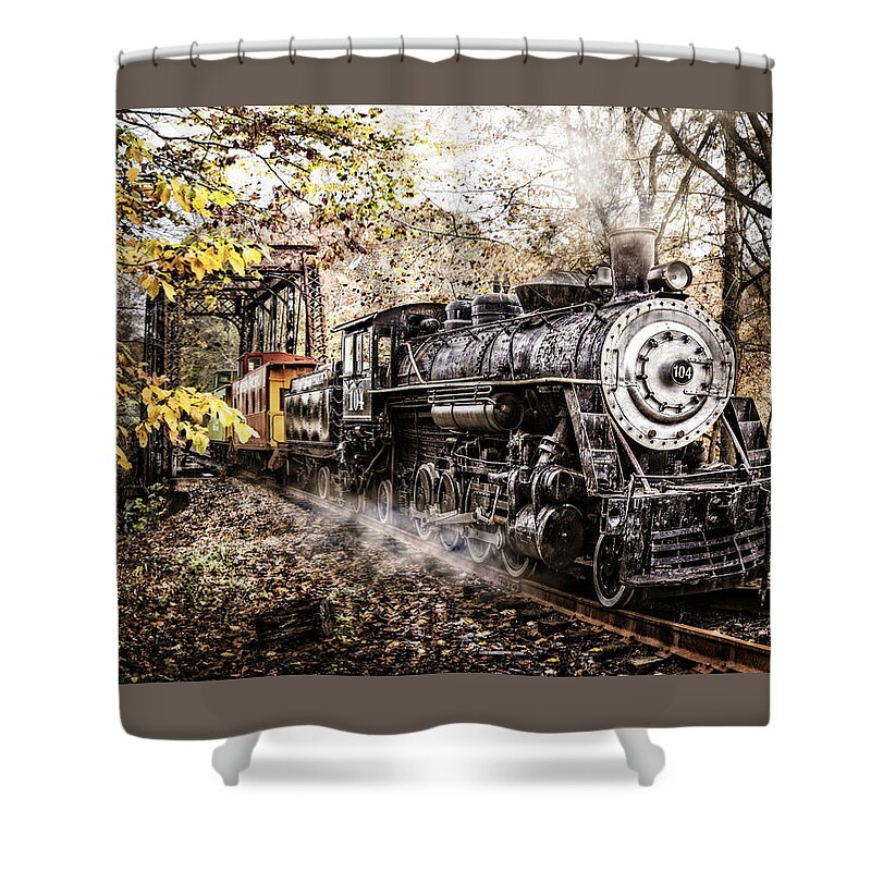Appalachia Shower Curtain featuring the photograph Steam Train's Coming by Debra and Dave Vanderlaan