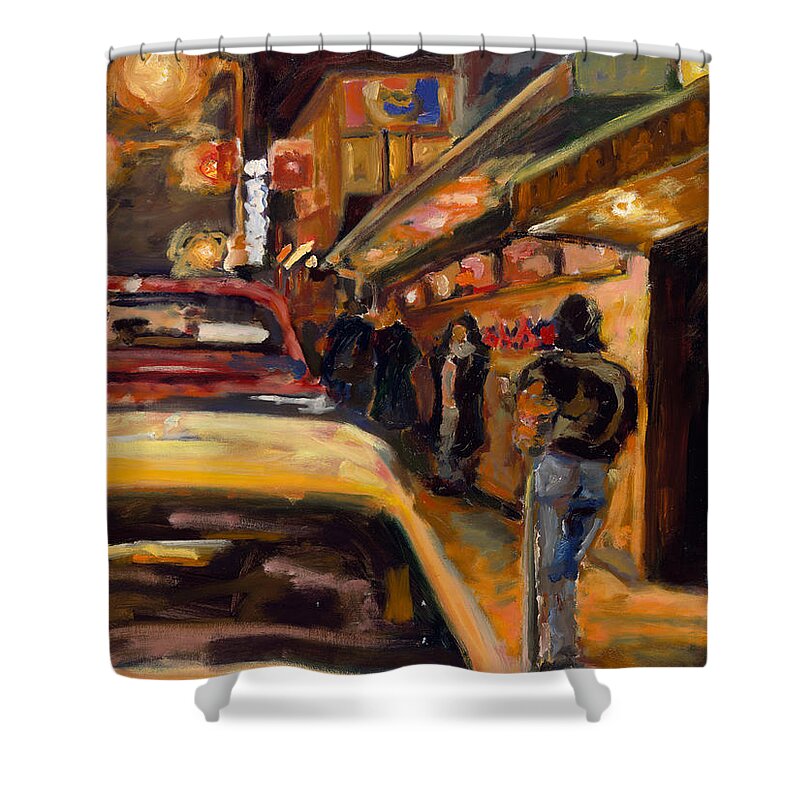 Rob Reeves Shower Curtain featuring the painting Steb's Amusements by Robert Reeves