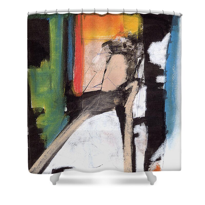 Painting Shower Curtain featuring the pastel Stepping Out by JC Armbruster