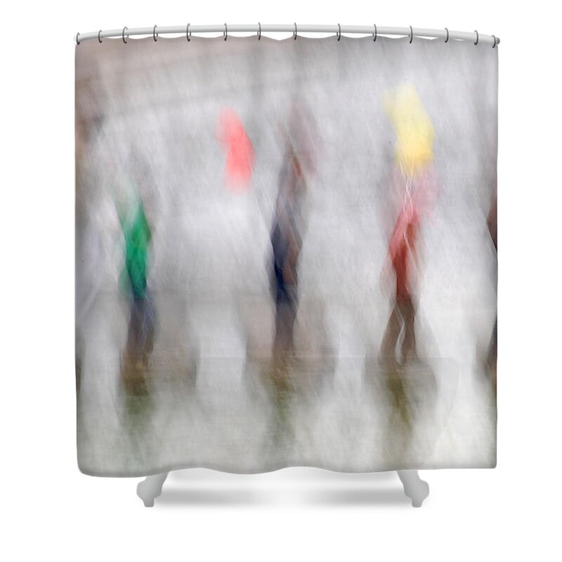 Abstract Shower Curtain featuring the photograph Stepping Stones by Stuart Allen