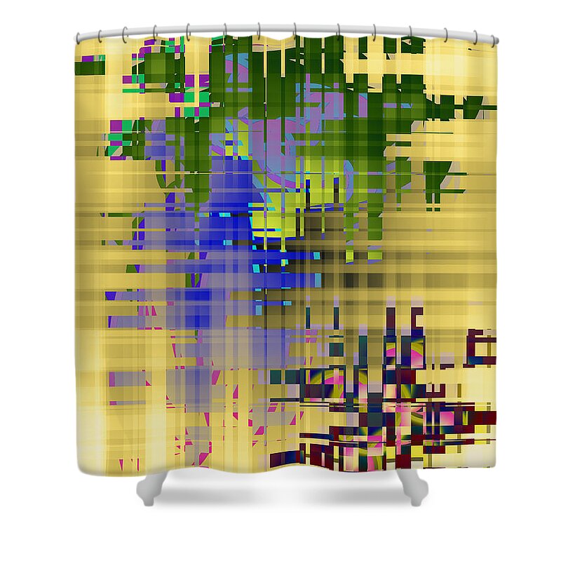 Abstract Shower Curtain featuring the digital art Stereo6 by John Saunders