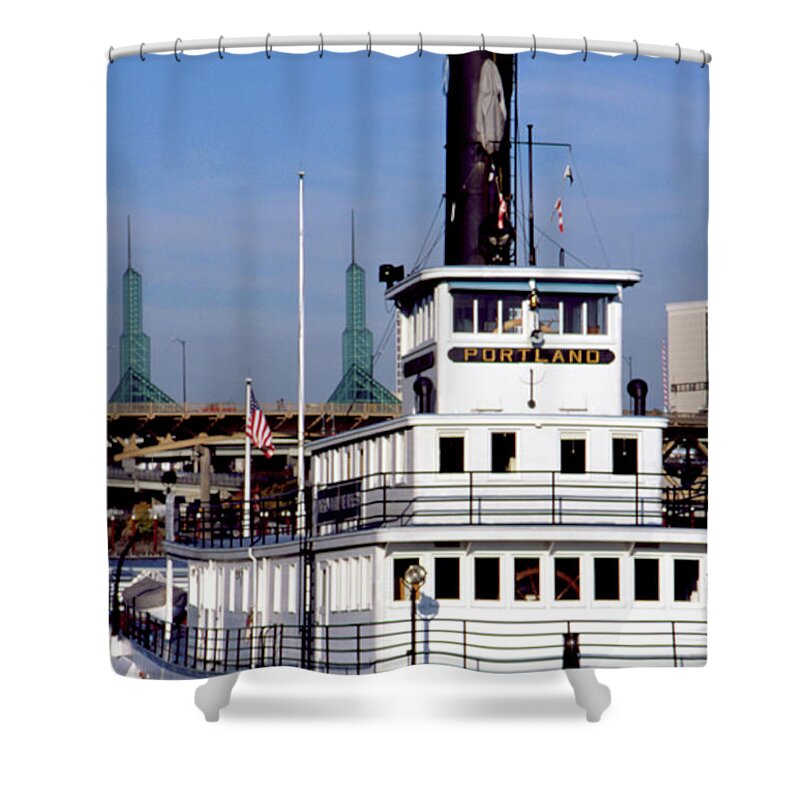 Maritime Museum Shower Curtain featuring the photograph Sternwheeler, Portland OR by Frank DiMarco