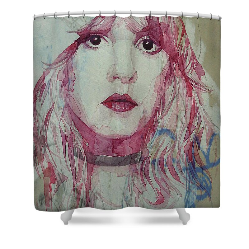 Stevie Nicks Shower Curtain featuring the painting Stevie Nicks - Gypsy by Paul Lovering