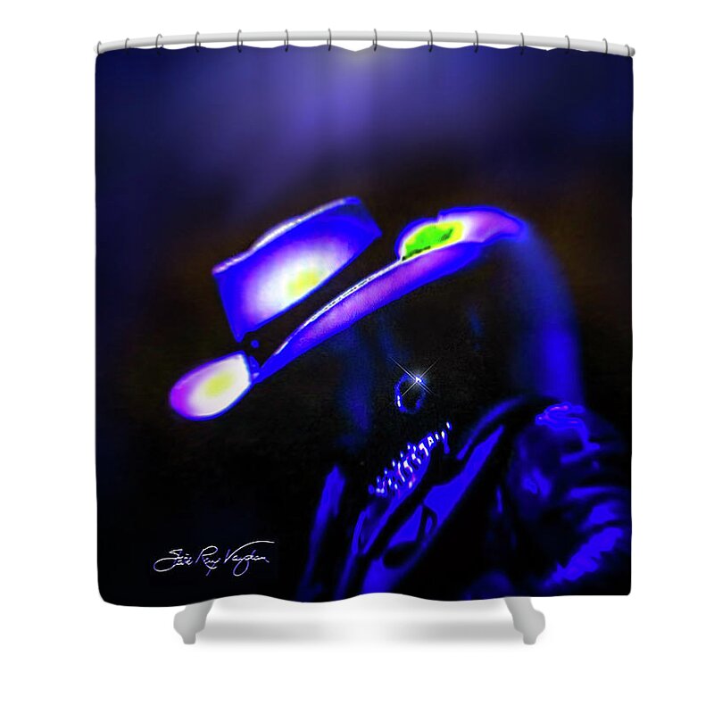 Musicians Shower Curtain featuring the photograph Stevie Ray Vaughan - Superstition by Glenn Feron