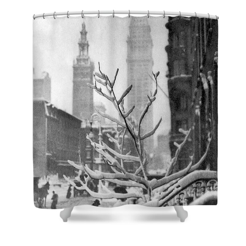 1914 Shower Curtain featuring the photograph NEW YORK - THE TOWERS, c1914 by Alfred Stieglitz