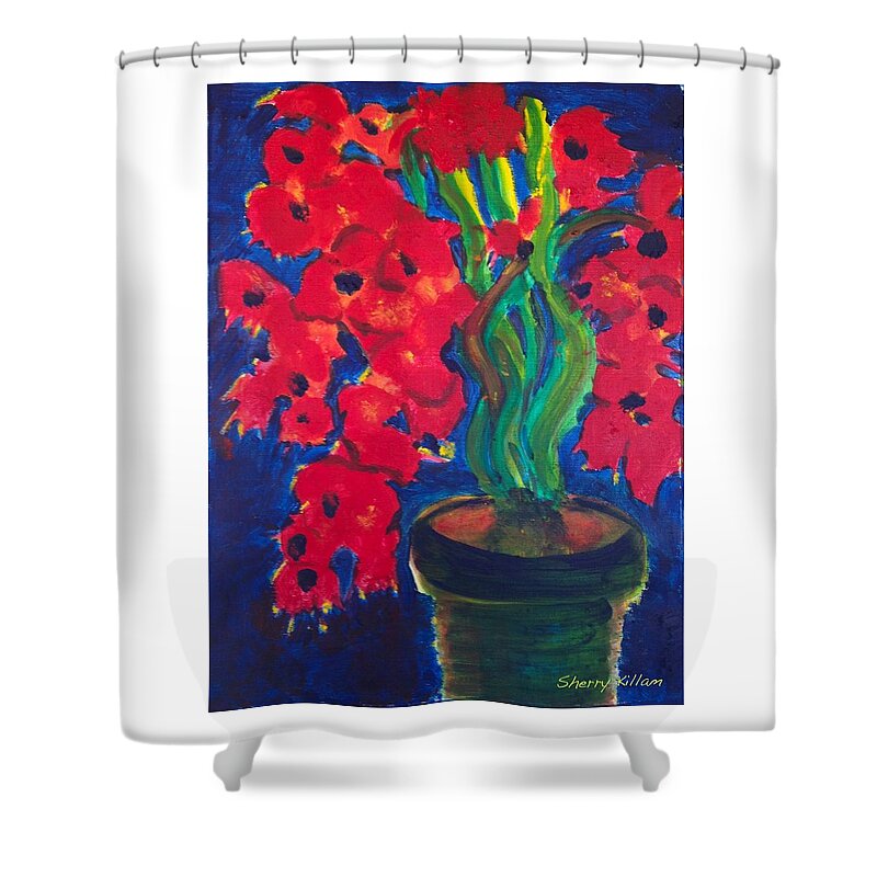 Christmas Shower Curtain featuring the painting Holiday Still Life by Sherry Killam