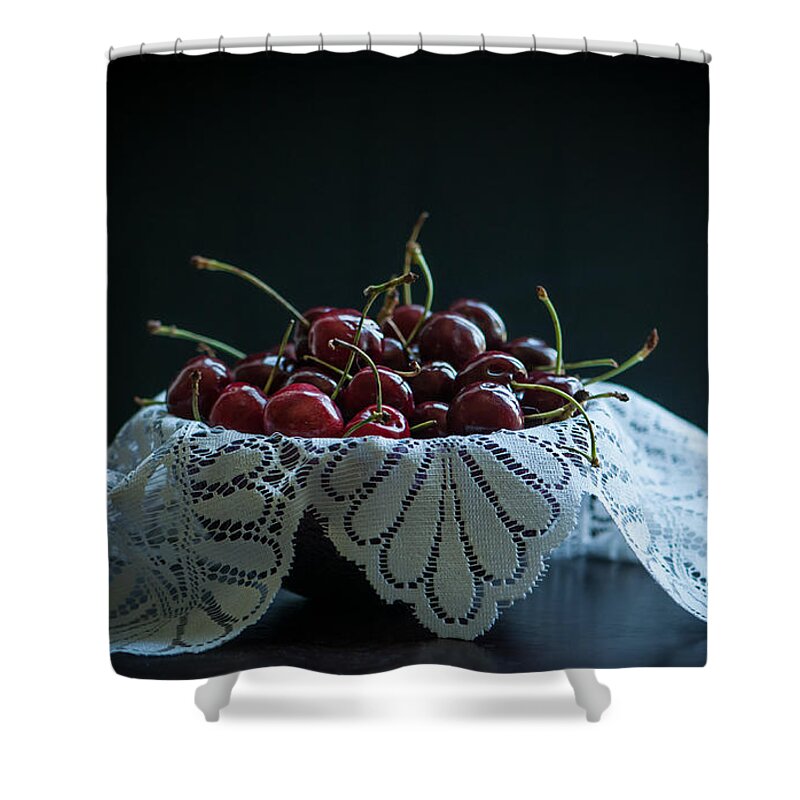 Pitted Cherries Shower Curtains
