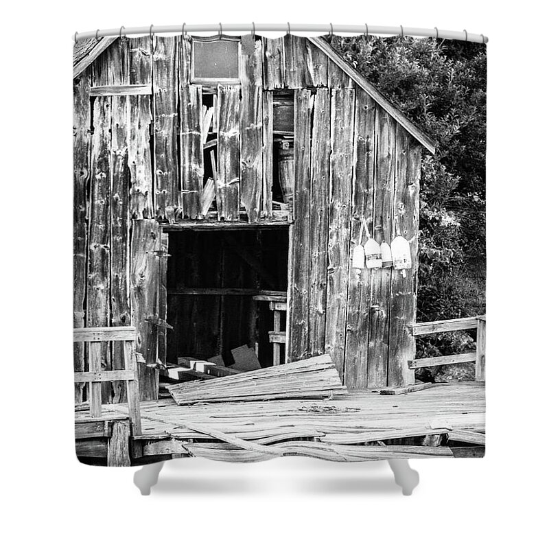 Black And White Shower Curtain featuring the photograph Still Standing by Darryl Hendricks