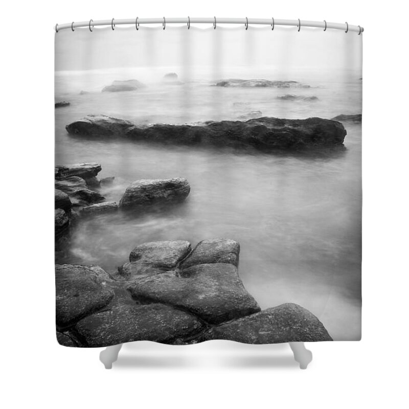 Monochrome Shower Curtain featuring the photograph Stillness and Strength by Parker Cunningham