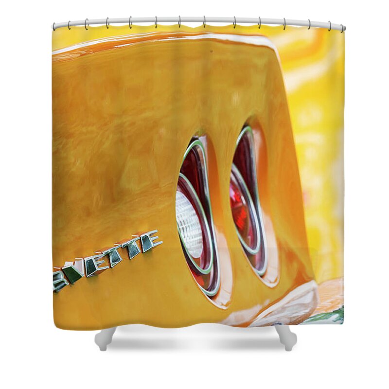 Chevrolet Shower Curtain featuring the photograph Stingray Tail 1 by Dennis Hedberg