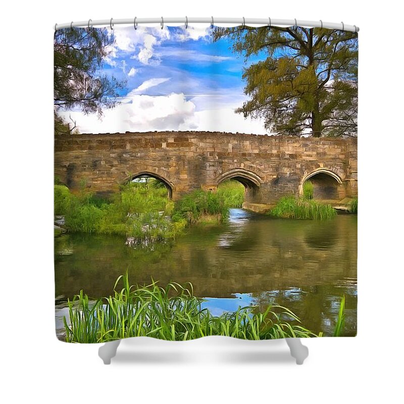 Stone Bridge Shower Curtain featuring the photograph Stone Bridge by Scott Carruthers