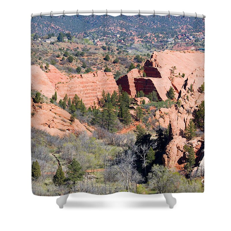 Stone Quarry Shower Curtain featuring the photograph Stone Quarry at Red Rock Canyon Open Space Park by Steven Krull