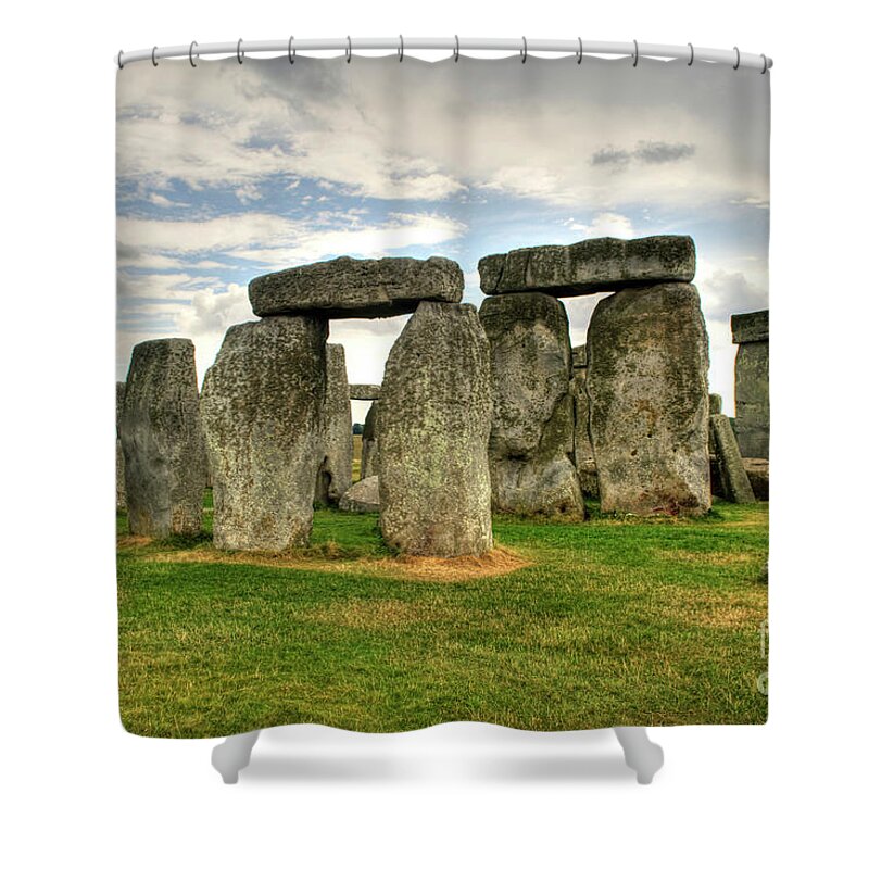 Stonehenge Shower Curtain featuring the photograph Stonehenge - Number 9 by Timothy Lowry