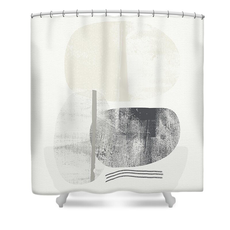 Modern Shower Curtain featuring the painting Stones 2- Art by Linda Woods by Linda Woods