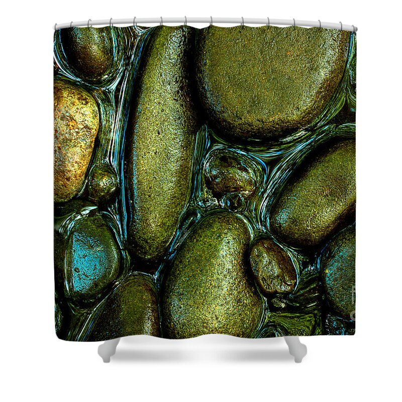 River Rock Shower Curtain featuring the photograph Stones Along The River by Michael Eingle