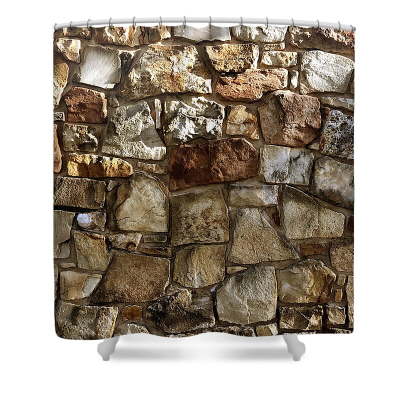 Stone Shower Curtain featuring the digital art Stones by Kevin Middleton