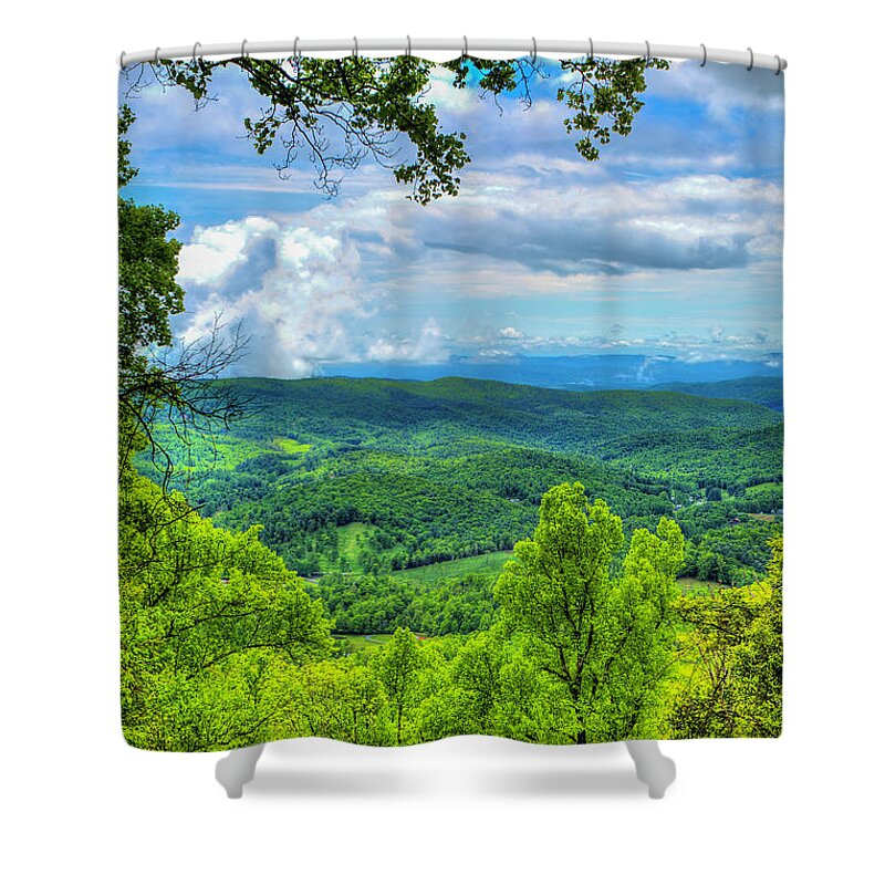 Blue Ridge Parkway Shower Curtain featuring the photograph Stoney Fork Vista by Dale R Carlson
