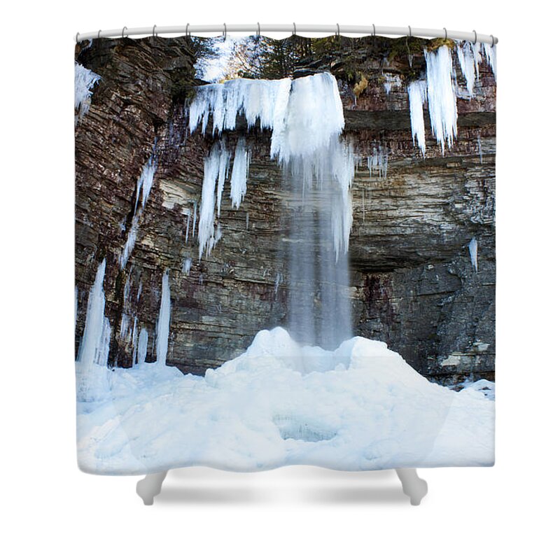 Waterfall Shower Curtain featuring the photograph Stony Kill Falls in February #1 by Jeff Severson