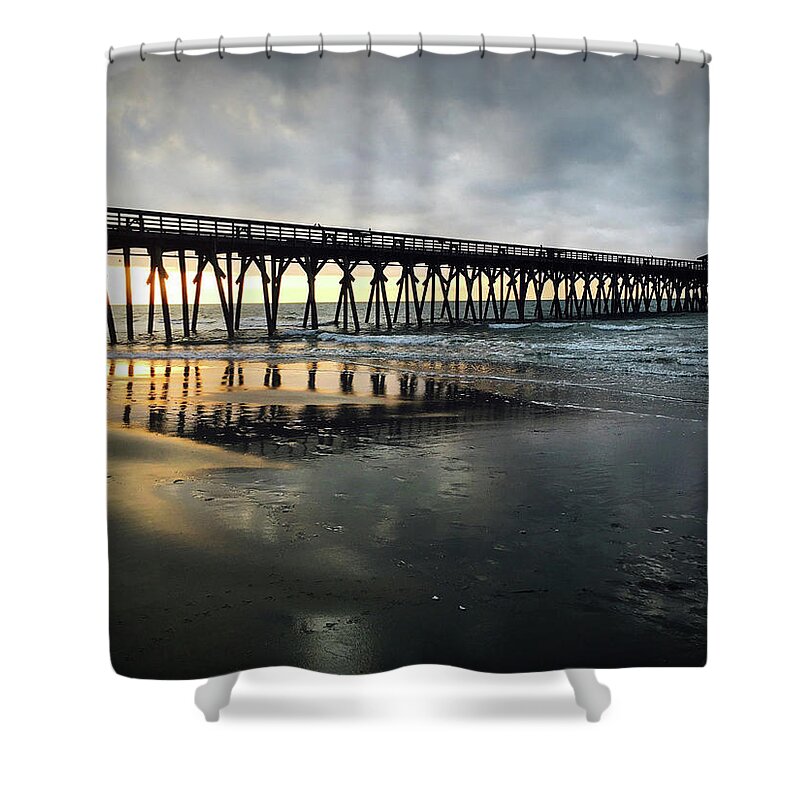 Kelly Hazel Shower Curtain featuring the photograph Storm at Sunrise in Color by Kelly Hazel