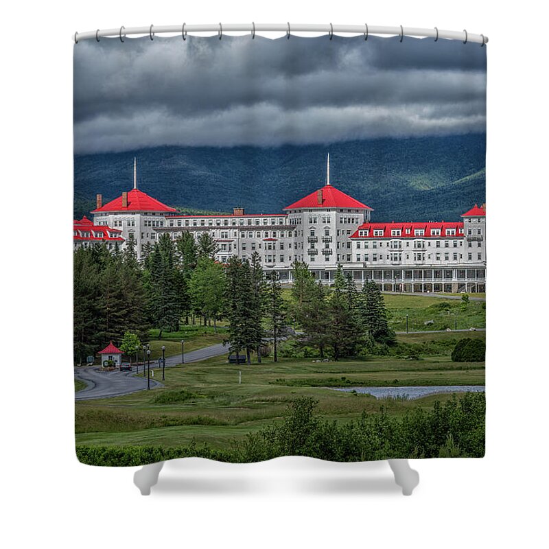 Storm Clouds Over The Mount Washington Hotel Shower Curtain featuring the photograph Storm Clouds over the Mount Washington Hotel by Brian MacLean