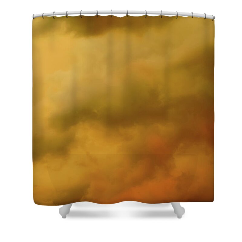Yellow Shower Curtain featuring the photograph Storm Clouds Polaroid Transfer by Tony Grider
