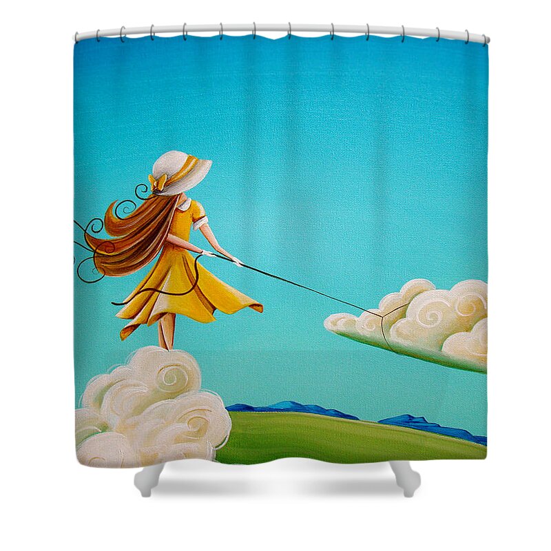 Girl Shower Curtain featuring the painting Storm Development by Cindy Thornton