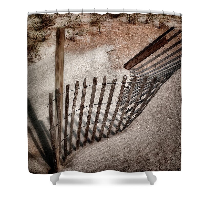 Fine Art Photography Shower Curtain featuring the photograph Storm Fence Series No. 2 by John Pagliuca