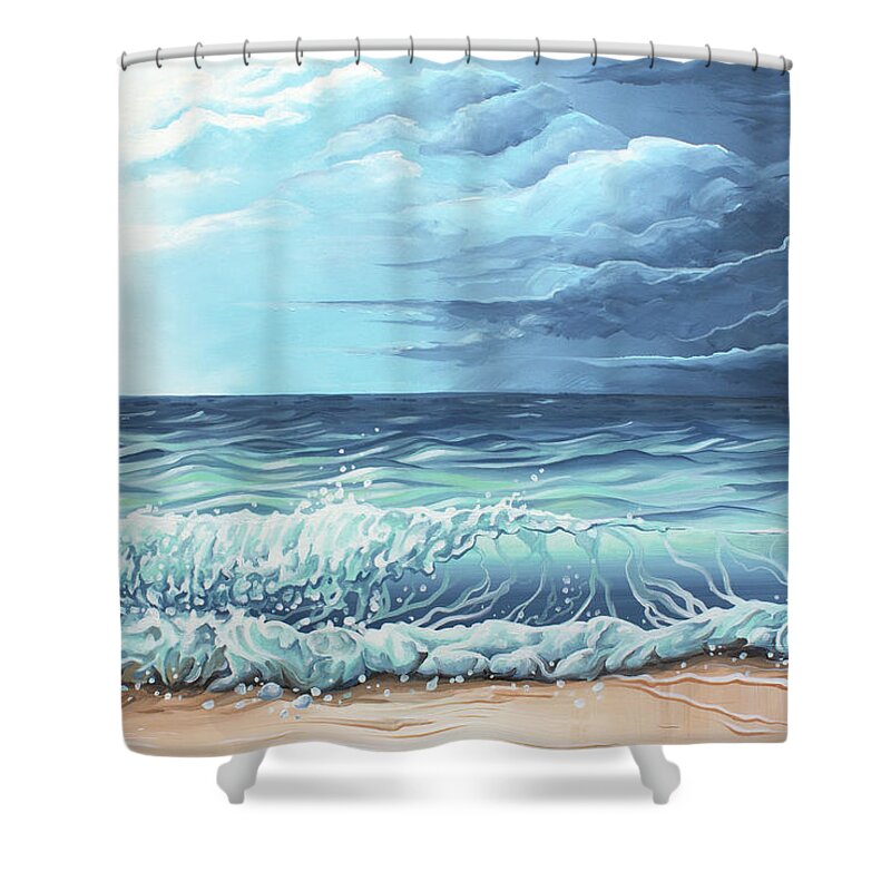 Storm Painting Shower Curtain featuring the painting Storm Front by William Love