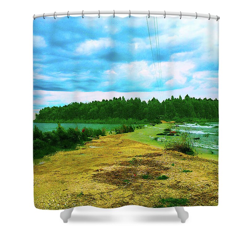 Upper Peninsula Shower Curtain featuring the photograph Storm Over Lake Michigan by Rod Whyte