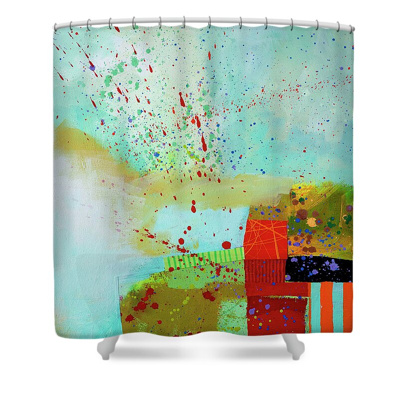 Abstract Art Shower Curtain featuring the painting Storm Surge #4 by Jane Davies