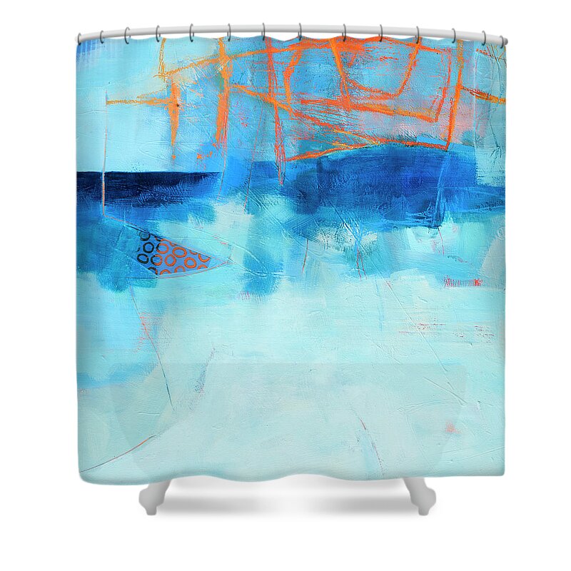 Abstract Art Shower Curtain featuring the painting Storm Warning #3 by Jane Davies