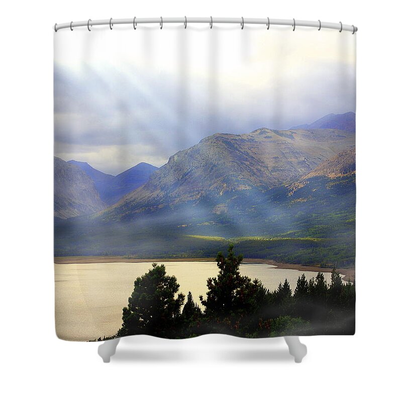 Glacier National Park Shower Curtain featuring the photograph Storms A Coming-Lower Two Medicine Lake by Marty Koch
