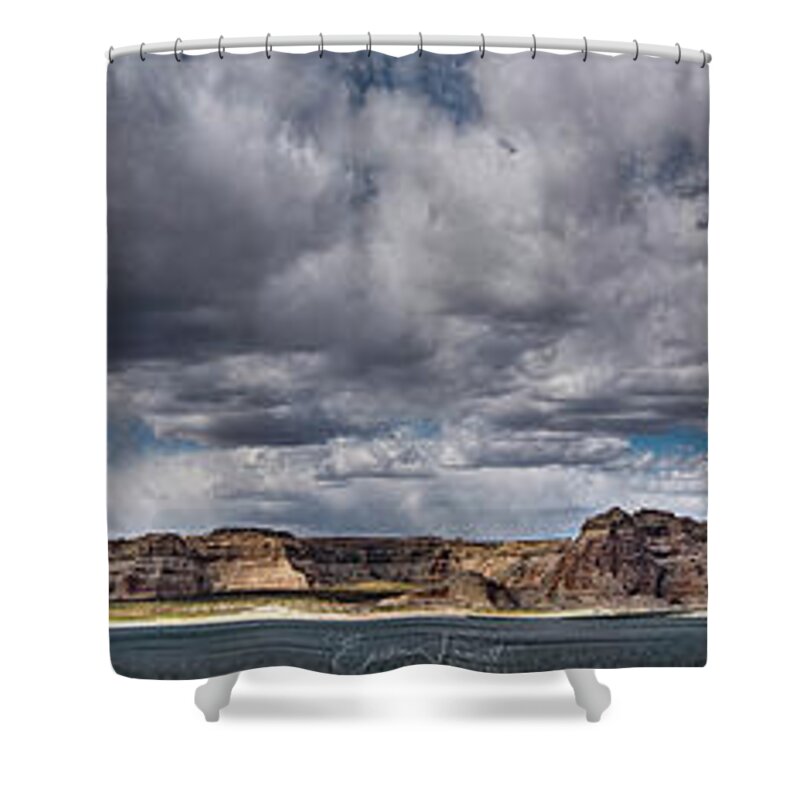 Lake Powell Shower Curtain featuring the photograph Stormy Lake Powell by Erika Fawcett