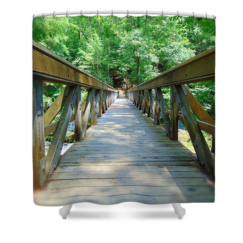 Bridge Shower Curtain featuring the photograph Straight - Narrow by Richie Parks