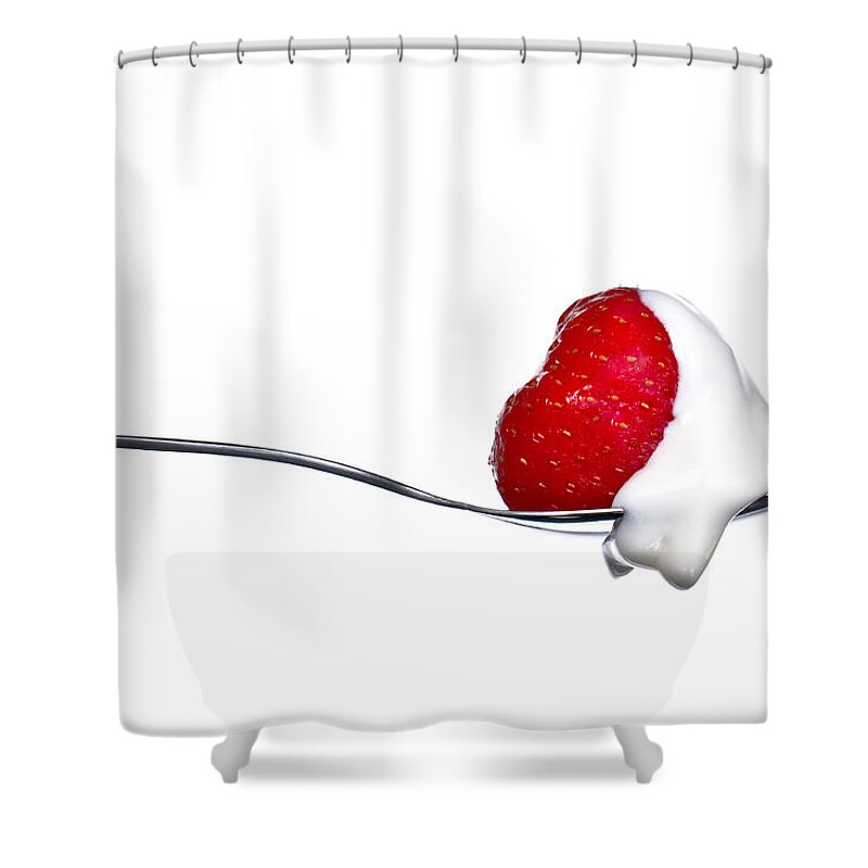 Aphrodisiac Shower Curtain featuring the photograph Strawberry and Cream by Gert Lavsen