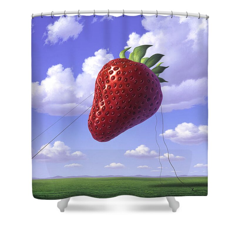 Strawberry Shower Curtain featuring the painting Strawberry Field by Jerry LoFaro