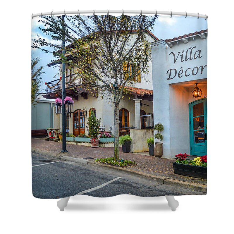 Fairhope Shower Curtain featuring the photograph Street at Villa Decor in Fairhope by Michael Thomas