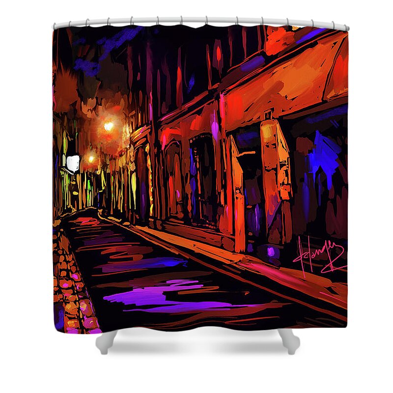 Avignon Shower Curtain featuring the painting Street in Avignon, France by DC Langer