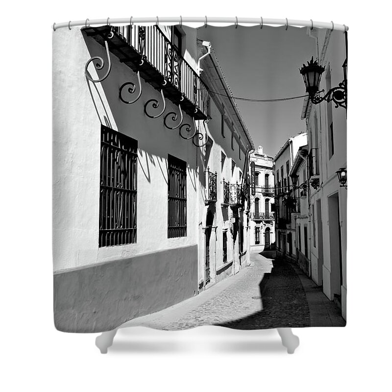 Ronda Shower Curtain featuring the photograph Street in Ronda by Rebekah Zivicki