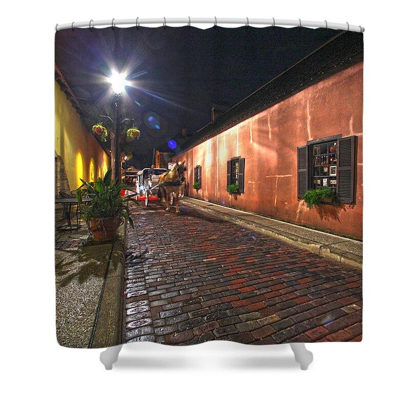 Horse Shower Curtain featuring the photograph Streets of St Augustine by Robert Och
