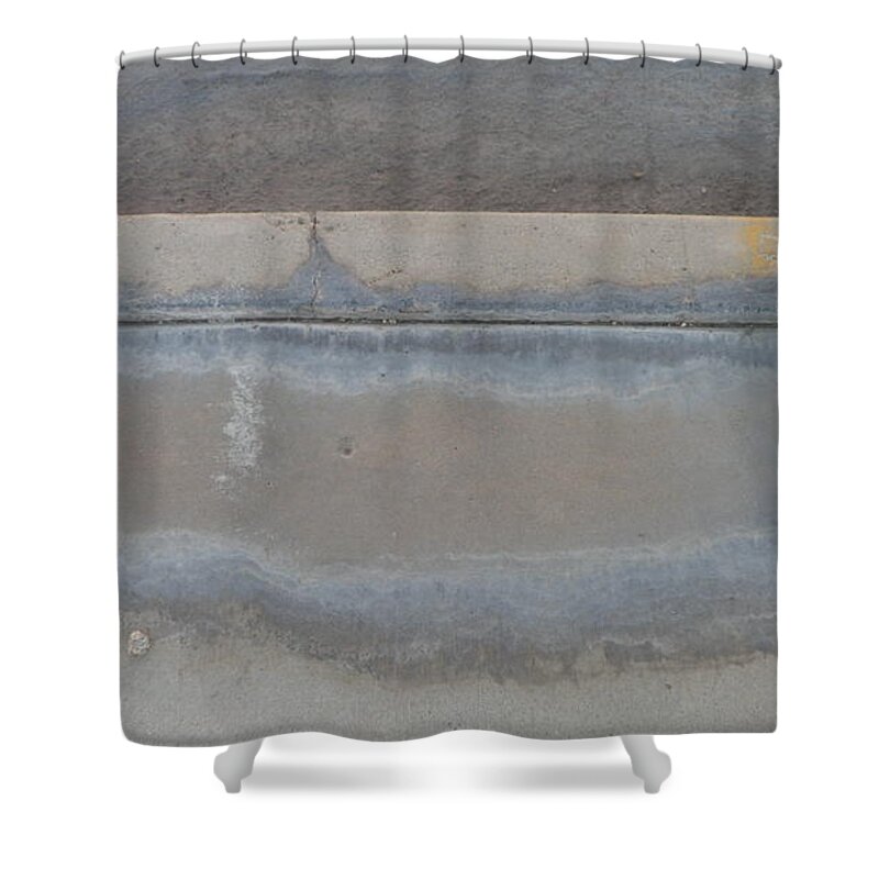 Cool Color Texture Shower Curtain featuring the photograph Streets/Sidewalks of Palm Springs by J Doyne Miller