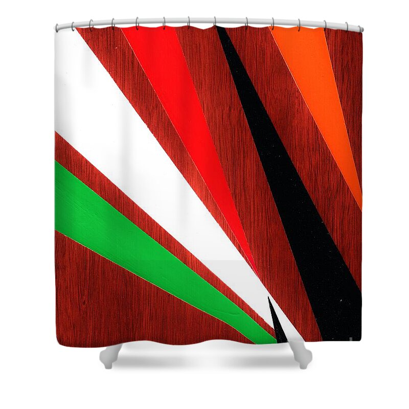 #abstract #contemporaryart #modernart #2d #abstractart #artist #beautiful #colorful #expressionism #fineart #followart #greenliving #iloveart #interiordesign #luxuryart #nature #natureaddict #newartwork #painting #sustainable #surrealism #urban Shower Curtain featuring the painting Stress Fractures by Allison Constantino