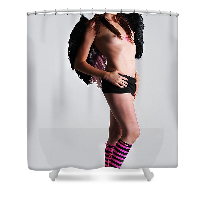Stockings Photographs Shower Curtain featuring the photograph Striped fairy by Robert WK Clark